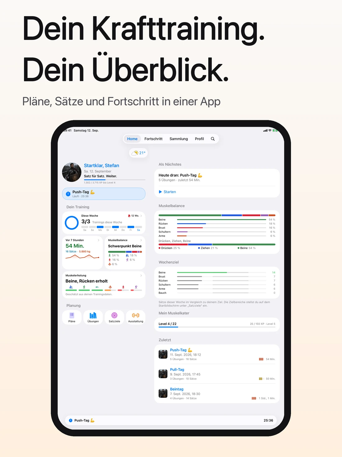 Dein Training auf dem iPad