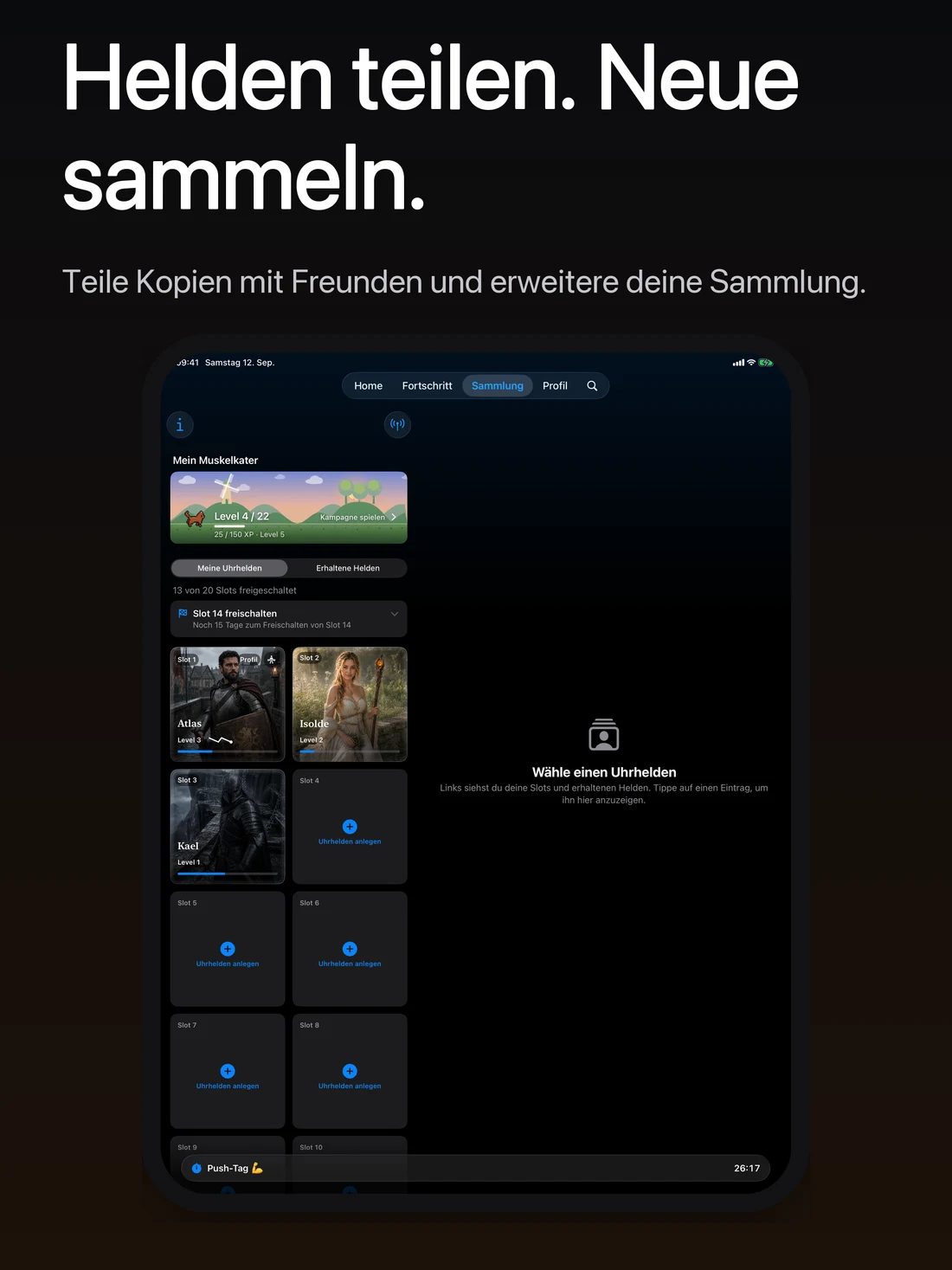 Deine Heldensammlung auf dem iPad